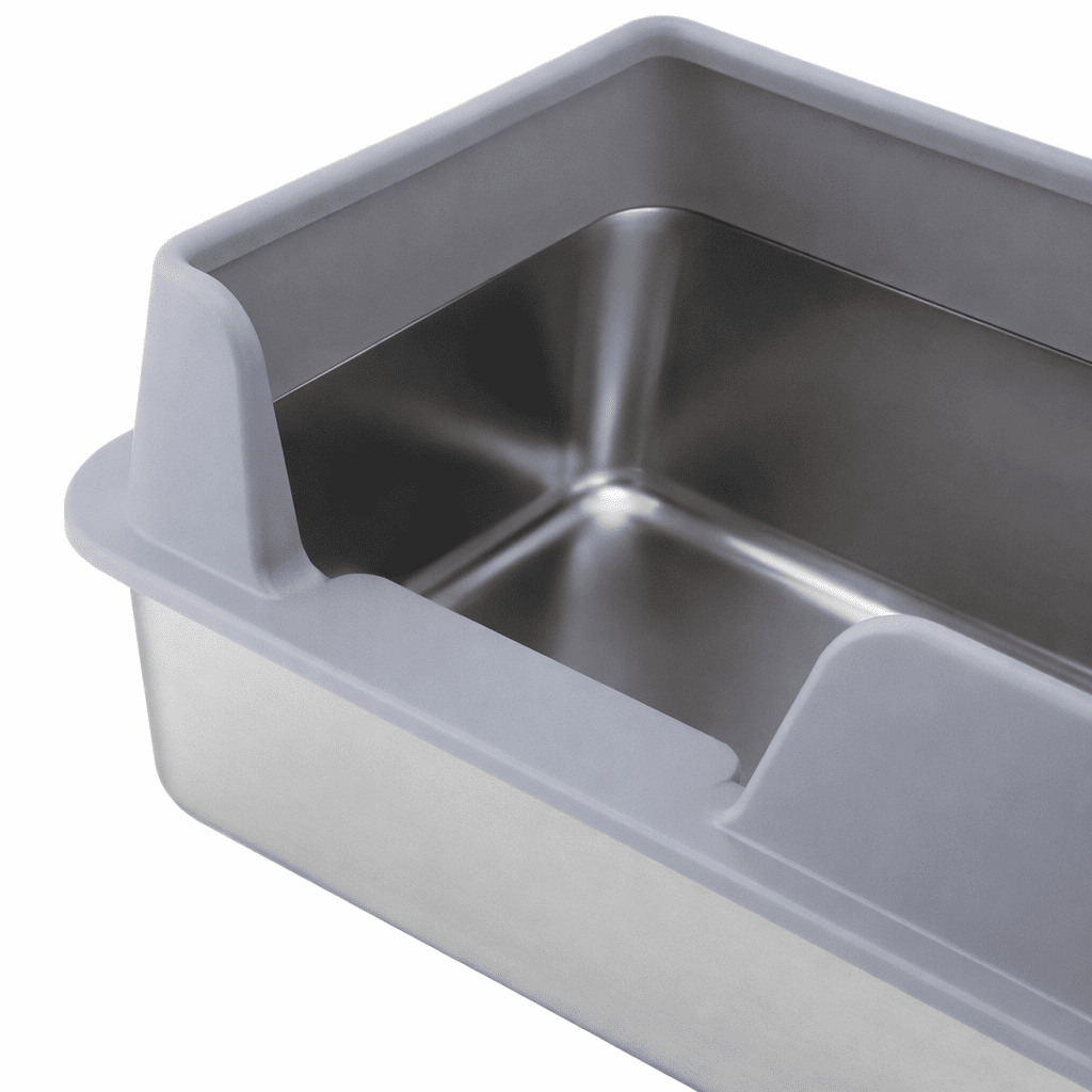 Bac à litière chat | InoxTouch™ Acier inoxydable - ENTREPÔT DU CHAT