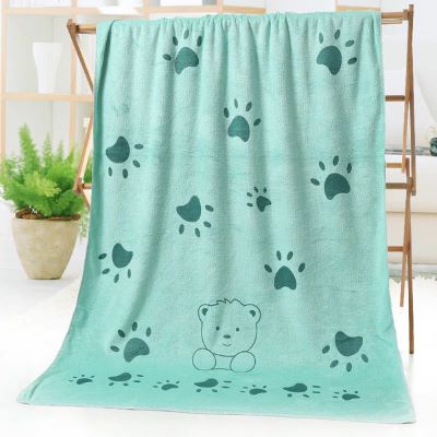 Serviette Microfibre - PetTowel™ - Ourson Bleu Menthe - ENTREPÔT DU CHAT