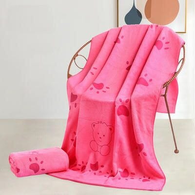 Serviette Microfibre - PetTowel™ - Ourson Rose - ENTREPÔT DU CHAT