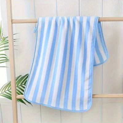 Serviette Microfibre - PetTowel™ - Rayures Bleu Ciel - ENTREPÔT DU CHAT