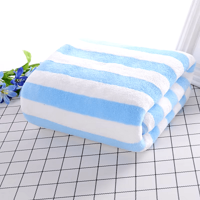 Serviette Microfibre - PetTowel™ - Rayures Bleu Ciel - ENTREPÔT DU CHAT