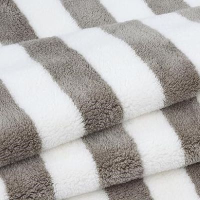 Serviette Microfibre - PetTowel™ - Rayures Gris Clair - ENTREPÔT DU CHAT