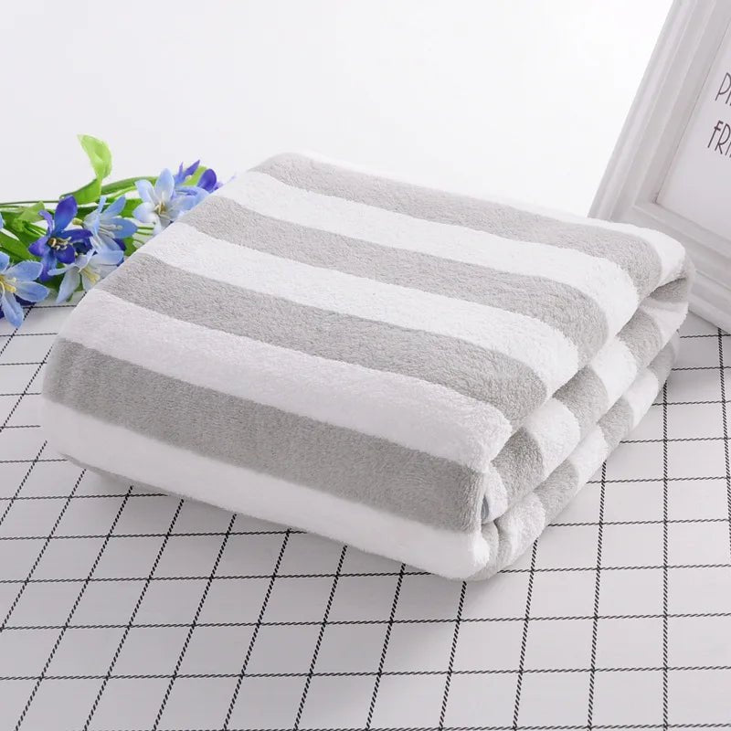Serviette Microfibre - PetTowel™ - Rayures Gris Clair - ENTREPÔT DU CHAT