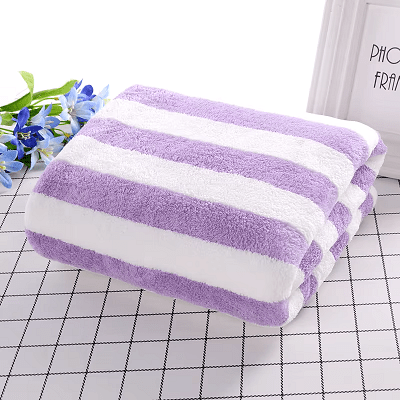 Serviette Microfibre - PetTowel™ - Rayures Lavande - ENTREPÔT DU CHAT