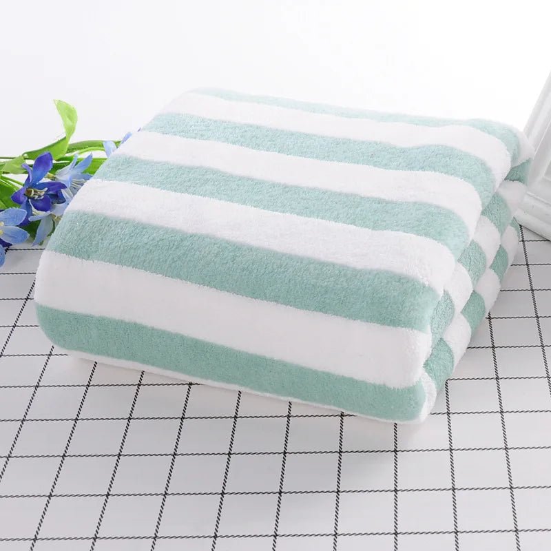 Serviette Microfibre - PetTowel™ - Rayures Menthe Douce - ENTREPÔT DU CHAT