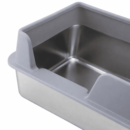 Bac à litière chat | InoxTouch™ Acier inoxydable - ENTREPÔT DU CHAT