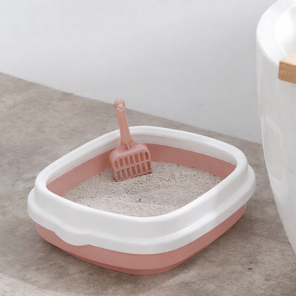 Bac à litière chat gris avec sa pelle grise incluse cutycat