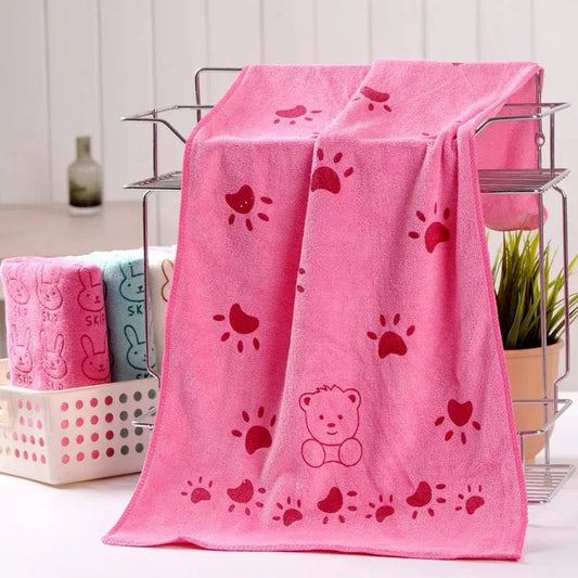 Serviette Microfibre - PetTowel™ - Ourson Rose - ENTREPÔT DU CHAT