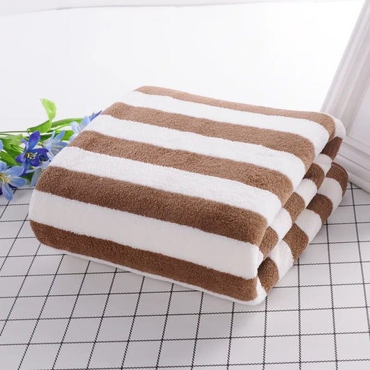 Serviette Microfibre - PetTowel™ - Rayures Chocolat - ENTREPÔT DU CHAT