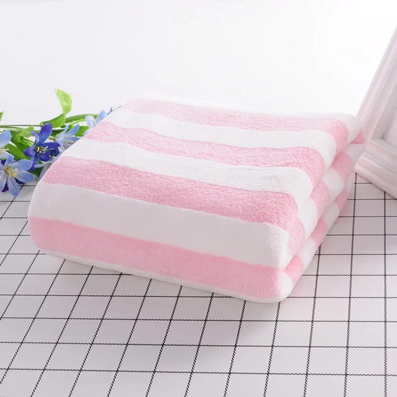 Serviette Microfibre - PetTowel™ - Rayures Rose Pâle - ENTREPÔT DU CHAT