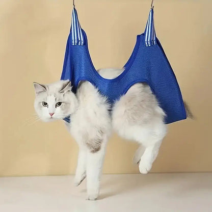 Toilettage Chat - GroomHamac™ - Bleu - ENTREPÔT DU CHAT